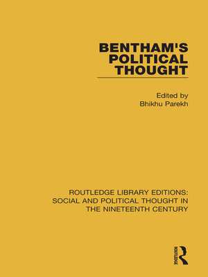 cover image of Bentham's Political Thought
